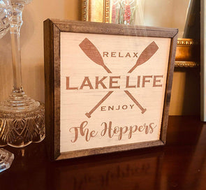 Personalized Lake House Hidden Gun or Valuables Safe Wall Hanging