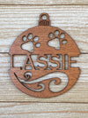 Personalized Dog's 2023 (or any year) Solid Wood Christmas Ornament