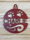 Personalized Dog's 2023 (or any year) Solid Wood Christmas Ornament