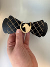 Wooden Bow Tie Plaid with Derby Horse on Black Maple
