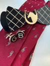 Wooden Bow Tie Plaid with Derby Horse on Black Maple