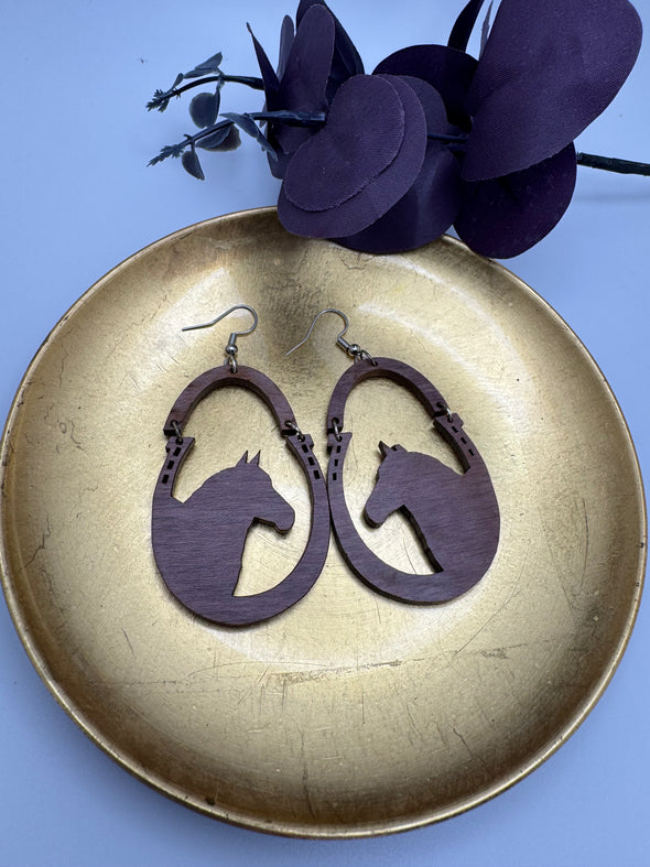 Horse and Horseshoe Earrings