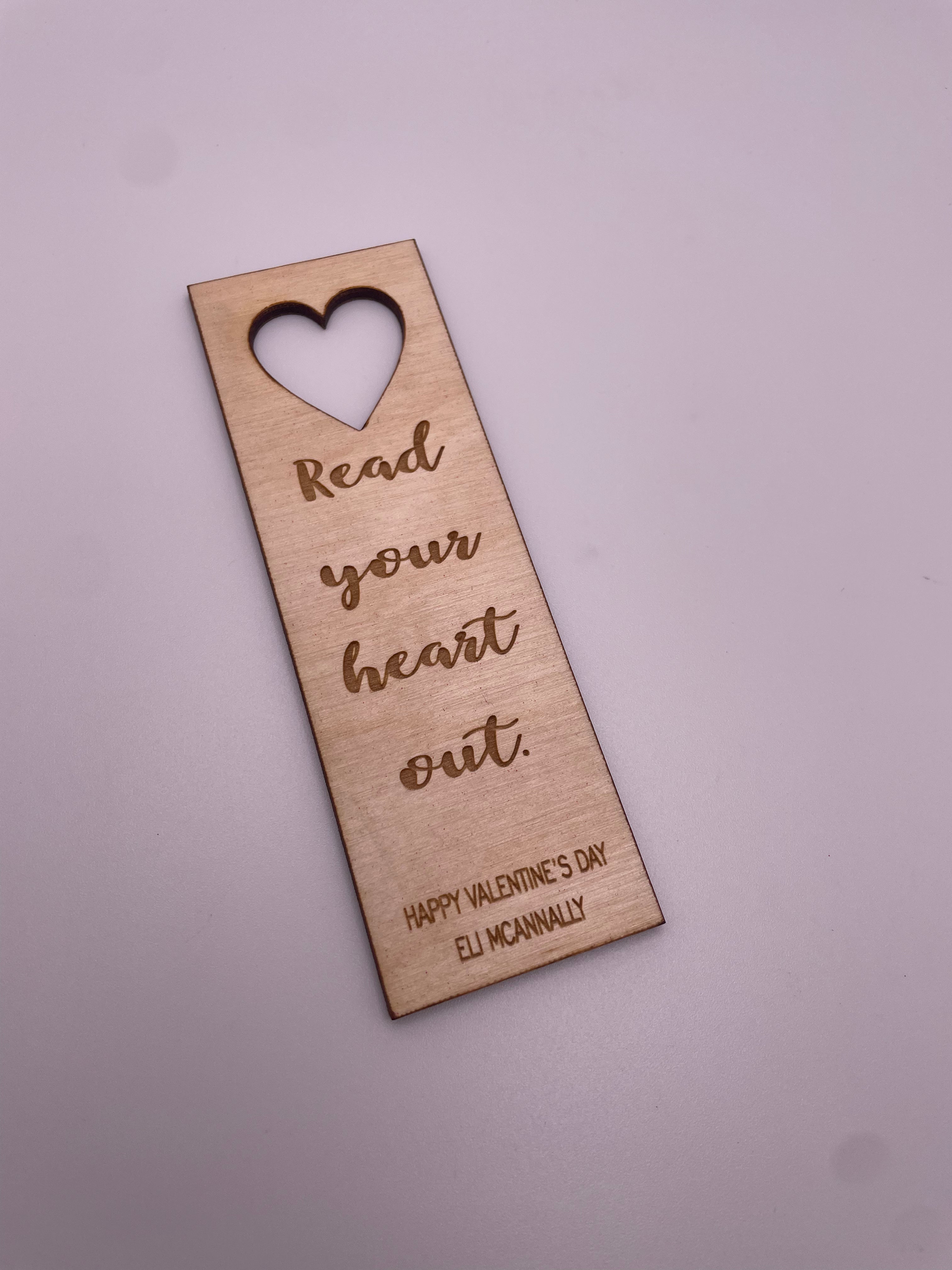 Personalized Wooden Valentine Bookmarks (set of 4) Read Your Heart Out –  John Leslie Studios