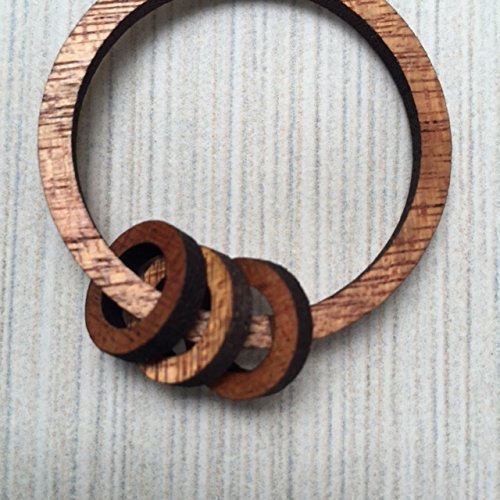 Wood Hoops on Hoop Earrings from Natural Reclaimed Mahogany