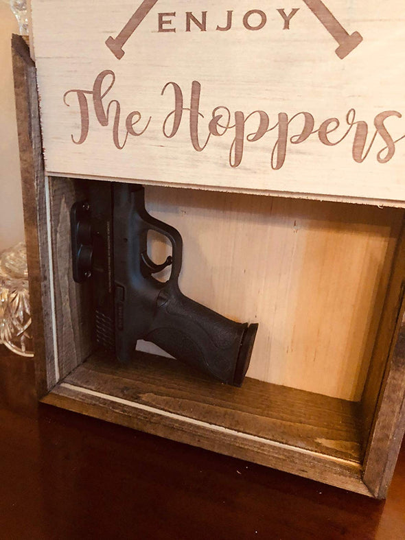 Personalized Lake House Hidden Gun or Valuables Safe Wall Hanging
