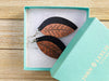 Two Tone Modern Wood Leaf Earrings from Solid Mahogany and Black Maple