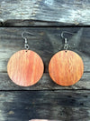 Solid Wood Disc Hoop Earrings from Natural Reclaimed Mahogany