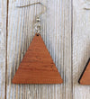 Solid Wood Triangle Earrings from Natural Reclaimed Mahogany