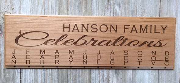 Personalized Family Birthday and Celebration Board Wall Hanging Plaque