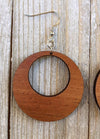 Wood Offset Hoop Earrings from Natural Reclaimed Mahogany