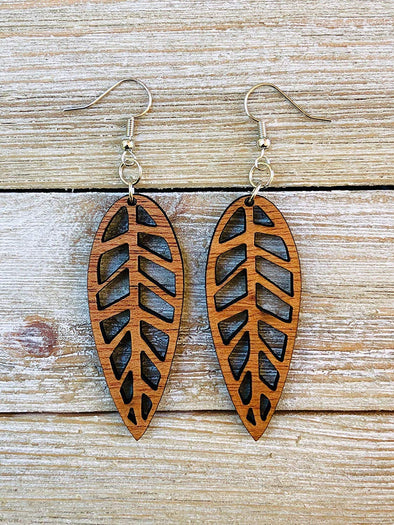 Extra Large Handmade Mahogany Boho Flower Balsa Wood Earrings with Sil –  only-love-creations
