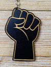 Raised Fist Black Lives Matter Wood Earrings