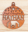 Personalized Nativity First Christmas Ornament (any year) from Solid Wood