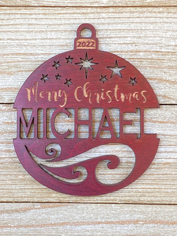 Personalized 2022 Merry Christmas Ornament From Solid Wood
