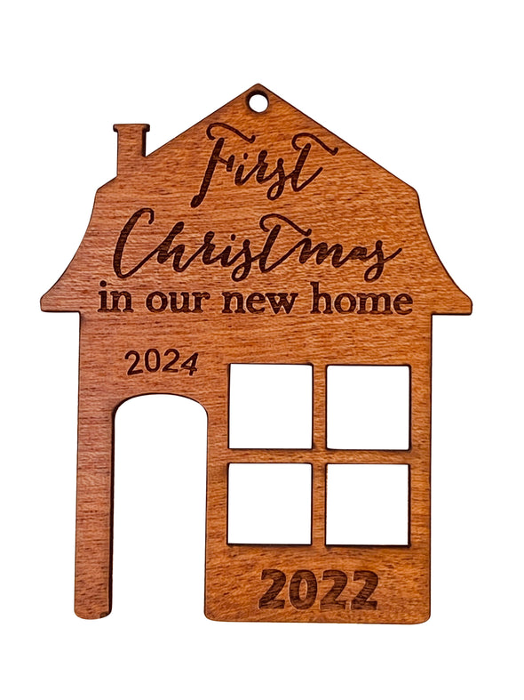 First Christmas in Our New Home Ornament 2023 (or any year) from Solid Wood
